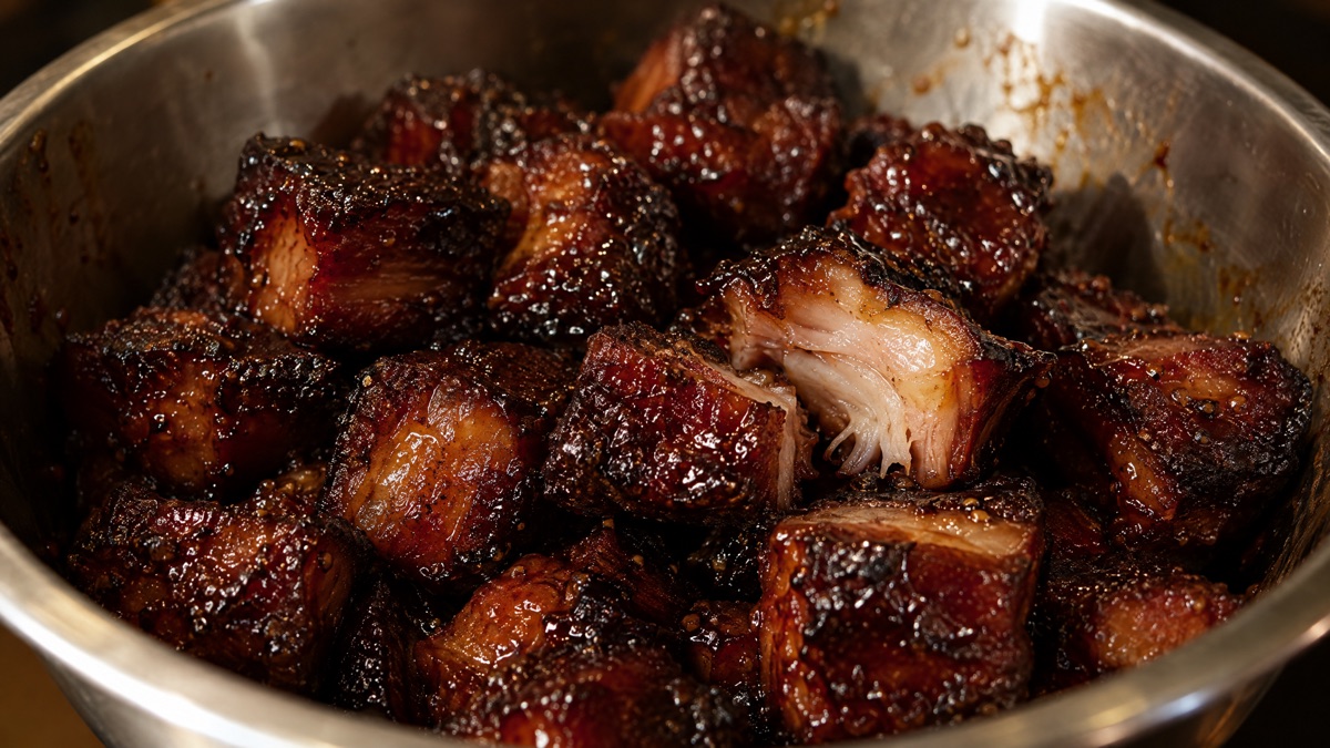 Cubed, Sauced, and Back On — Pork Belly Burnt Ends